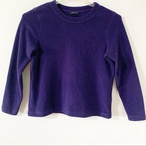 Lands’ End Fleece Pullover Long Sleeve Crewneck Sweater Sweatshirt Purple 🟪